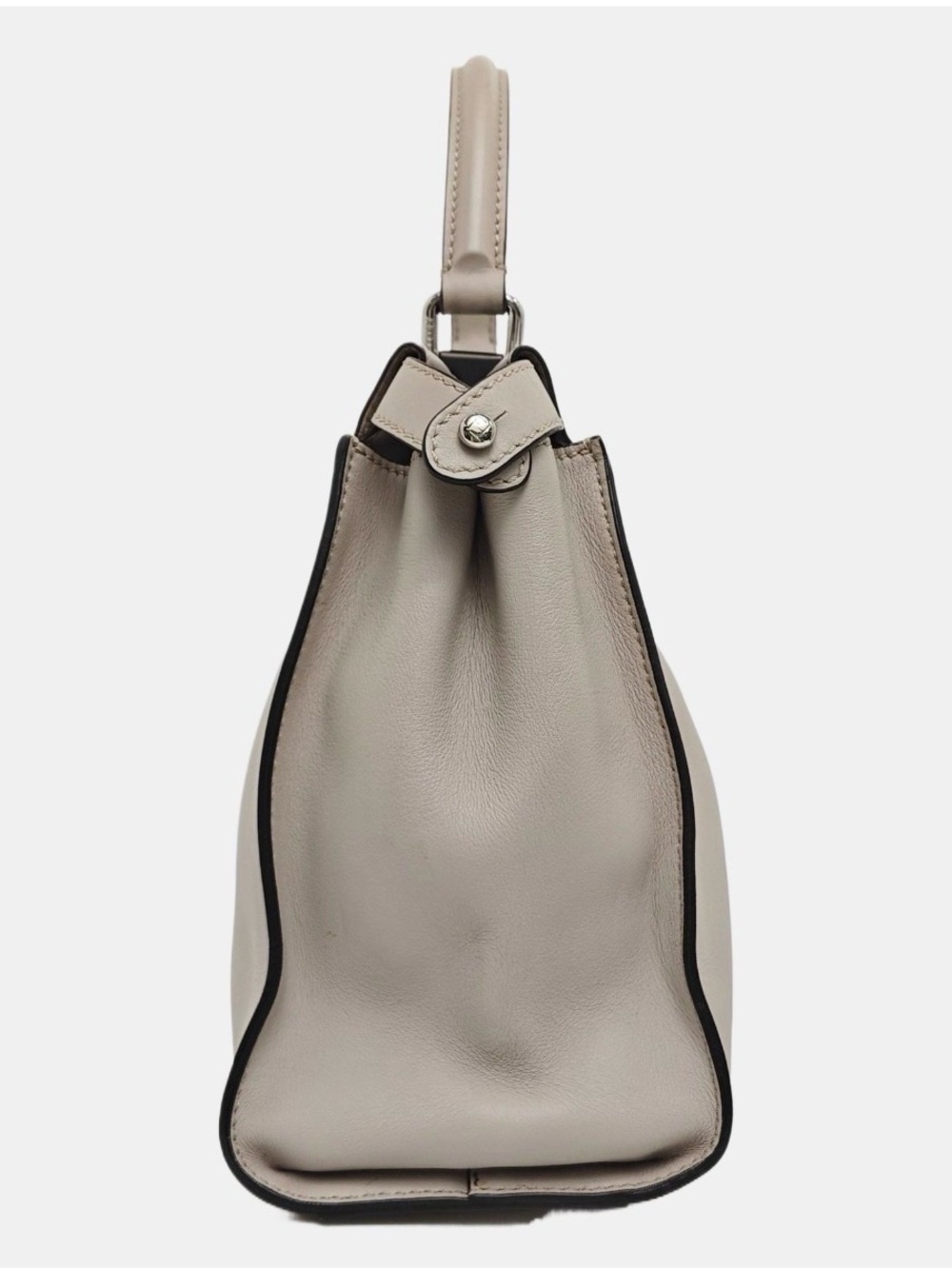 Fendi Peekaboo leather hand bag color gray top handle and crossbody strap . - Picture 2 of 10